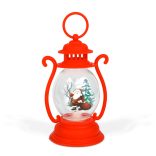 Karácsonyi dekoráció - lámpás - Mikulás - piros - 16,5 x 7 cm - 3 x LR44