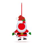 Karácsonyi fénykép dekoráció - filc - csengettyűvel - akasztható - 13 x 17 cm - 3 féle