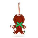 Karácsonyi fénykép dekoráció - filc - csengettyűvel - akasztható - 13 x 17 cm - 3 féle