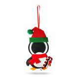 Karácsonyi fénykép dekoráció - filc - csengettyűvel - akasztható - 13 x 17 cm - 3 féle