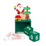 Karácsonyi naptár - MDF - 13,5 x 7 x 3,5 cm - 3 féle