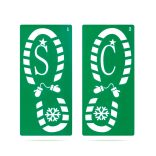 Karácsonyi dekoráció - lábnyom sablon szett - műanyag - 30,5 x 14 cm - 4 db / csomag