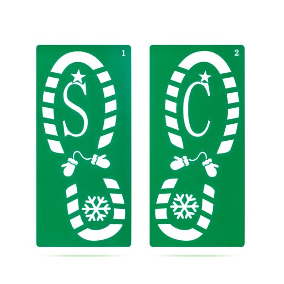 Karácsonyi dekoráció - lábnyom sablon szett - műanyag - 30,5 x 14 cm - 4 db / csomag