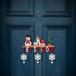 Karácsonyi dekoráció - akasztható - fa - csengettyűvel - 23 x 20 cm - 2 féle