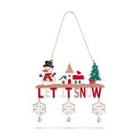 Karácsonyi dekoráció - akasztható - fa - csengettyűvel - 23 x 20 cm - 2 féle