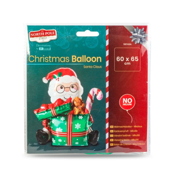 Karácsonyi lufi - Mikulás - 60 x 65 cm
