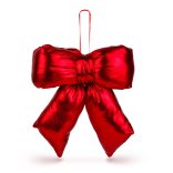 Masni dekoráció - csillogó piros - 21 x 19 cm