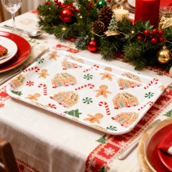 Karácsonyi tálca - műanyag - 36 x 26 cm