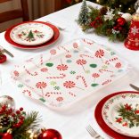 Karácsonyi tálca - műanyag - 34 x 23 cm