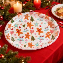 Karácsonyi tálca - műanyag - 36 x 26 cm