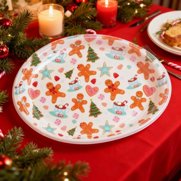 Karácsonyi tálca - műanyag - 36 x 26 cm