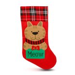 Karácsonyi mikuláscsizma - cica - piros - 42 x 24 cm