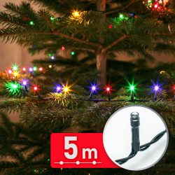   Fényfüzér - 5 m - színes - 100 LED - 220-240V - 6W - zöld kábel