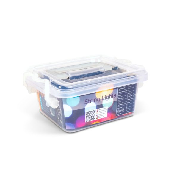 Fényfüzér - 5 m - színes - 100 LED - 220-240V - 6W - zöld kábel