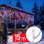 Fényfüzér - 15 m - 600 LED - 220-240V - 6W - átlátszó kábel