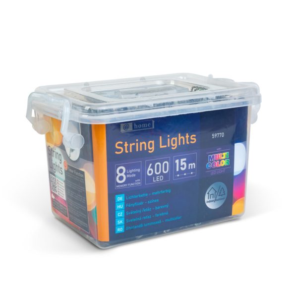 Fényfüzér - 15 m - 600 LED - 220-240V - 6W - átlátszó kábel