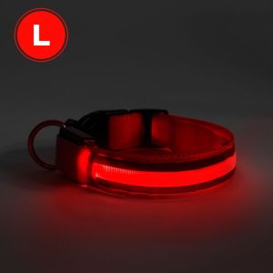 LED-es nyakörv - akkumulátoros - L méret - piros 60029B