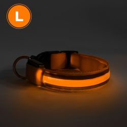 LED-es nyakörv - akkumulátoros - L méret - narancs 60029C