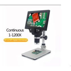   Digitális mikroszkóp álllvánnyal, 1-1200X, 12MP, 7inch kijelző, G1200 BG-1553823