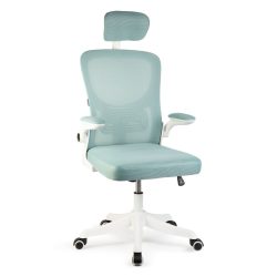   Irodai forgószék - karfával - fehér/kék - 58 x 48 / 50 x 50 cm