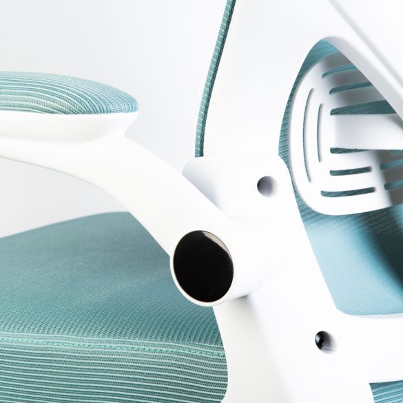 Irodai forgószék - karfával - fehér/kék - 58 x 48 / 50 x 50 cm