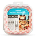 Air fryer sütőpapír - olaj nélküli sütőhöz - kockás, négyzet - 23 cm - 50 db / csomag