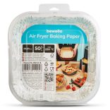 Air fryer sütőpapír - olaj nélküli sütőhöz - mintás, négyzet - 23 cm - 50 db / csomag