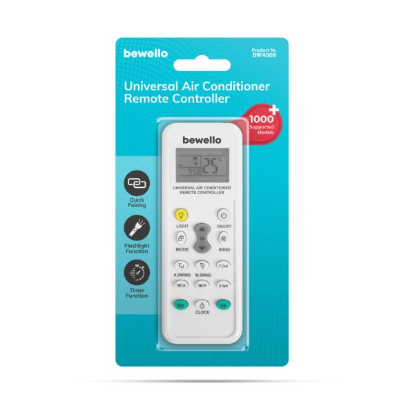 Univerzális légkondicionáló távirányító - 1000 az 1-ben - 2 x AAA - fehér