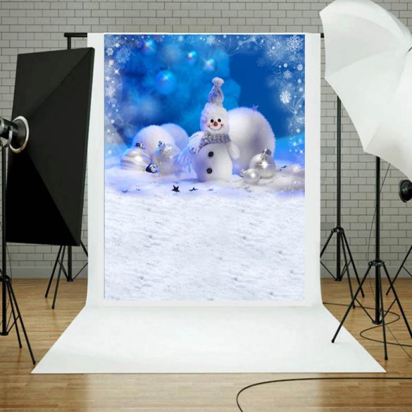 Vinyl háttér fotózáshoz.Hóembert, karácsonyi díszeket ábrázoló fotó háttér 180cm(sz) x 270(m) Bsd-150