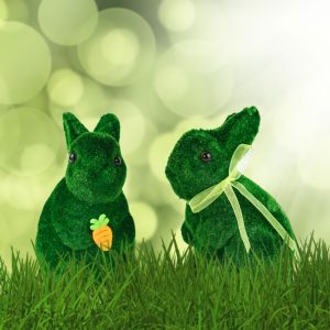 Húsvéti dekoráció - nyuszi - 2 féle - 15 cm - zöld