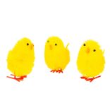 Húsvéti dekoráció - csibe szett - sárga - 6,7 x 5 cm - 3 db / csomag
