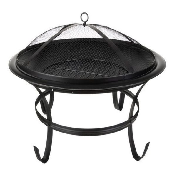 Kerti grill fedővel - 56 cm - fekete