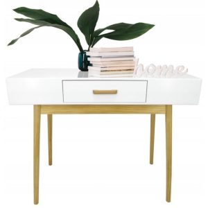 Asztal 1 fiókkal "Scandinavia" 90 x 40 x 79 cm - fehér