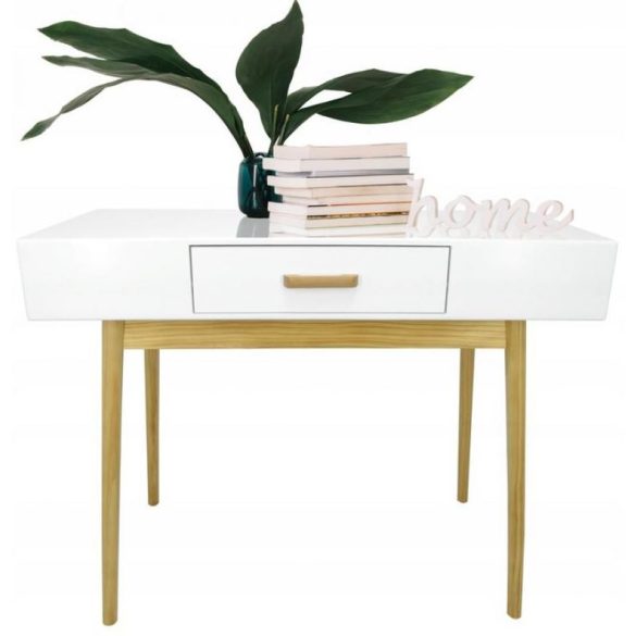 Asztal 1 fiókkal "Scandinavia" 90 x 40 x 79 cm - fehér