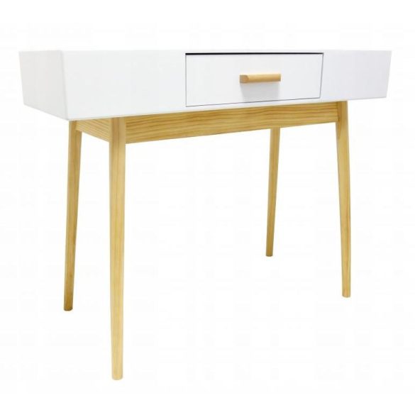 Asztal 1 fiókkal "Scandinavia" 90 x 40 x 79 cm - fehér