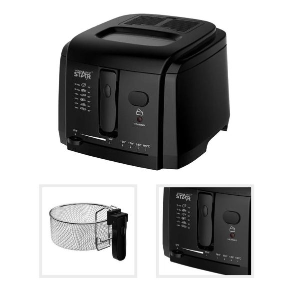 WinningStar - Olajsütő - 3 L - 1600 W - fekete