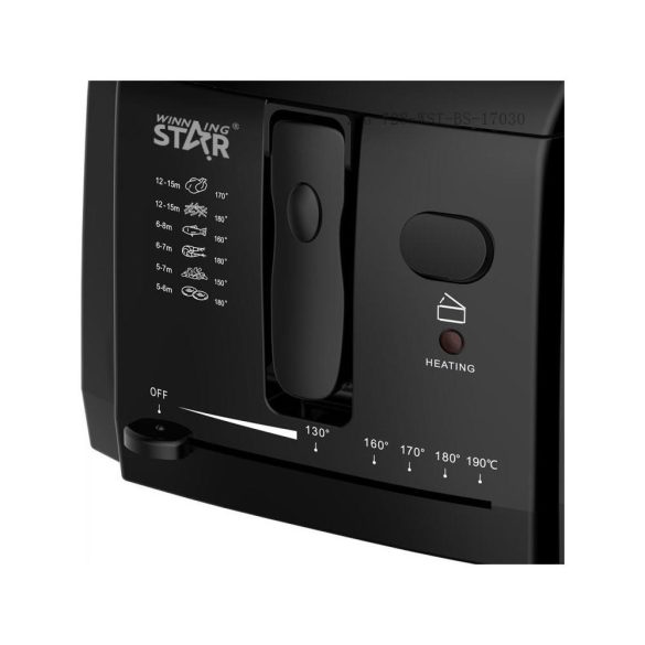 WinningStar - Olajsütő - 3 L - 1600 W - fekete