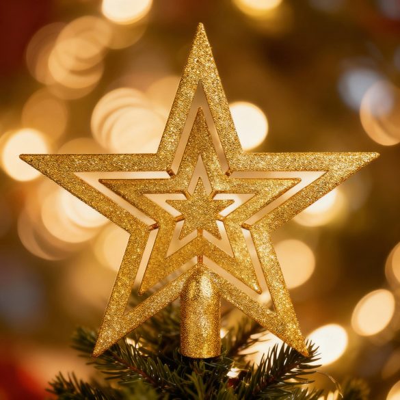 Karácsonyfadísz szett - 100 db gömb + csúcsdísz - arany