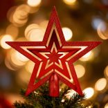 Karácsonyfadísz szett - 100 db gömb + csúcsdísz - piros