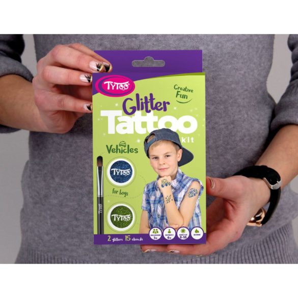 Járművek Csillámtetoválás szett