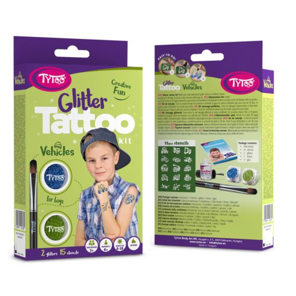 Járművek Csillámtetoválás szett