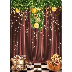   Polyester fotó háttér. Karácsonyi stúdió háttér 210cm x 250cm plsd-125