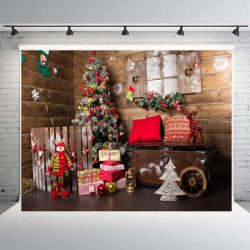   Polyester fotó háttér. Karácsonyi stúdió háttér 210cm x 250cm plsd-354