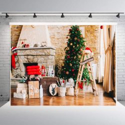   Polyester fotó háttér. Karácsonyi stúdió háttér 210cm x 250cm plsd-368