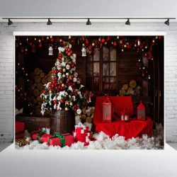   Polyester fotó háttér. Karácsonyi stúdió háttér 210cm x 250cm plsd-369