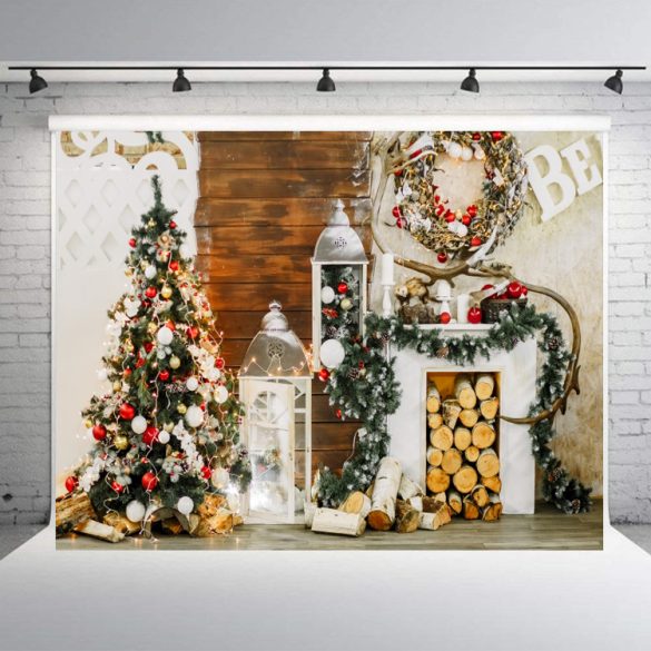 Polyester fotó háttér. Karácsonyi stúdió háttér 210cm x 250cm plsd-374