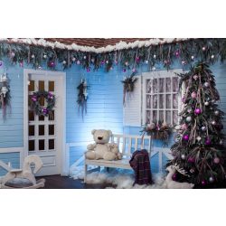   Polyester fotó háttér. Karácsonyi stúdió háttér 210cm x 250cm plsd-393