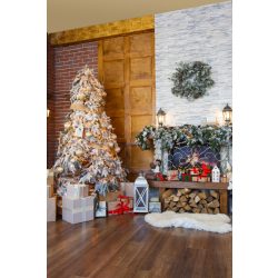   Polyester fotó háttér. Karácsonyi stúdió háttér 210cm x 250cm plsd-399