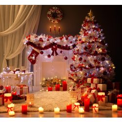   Polyester fotó háttér. Karácsonyi stúdió háttér 210cm x 250cm plsd-425