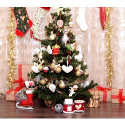   Polyester fotó háttér. Karácsonyi stúdió háttér 210cm x 250cm plsd-437